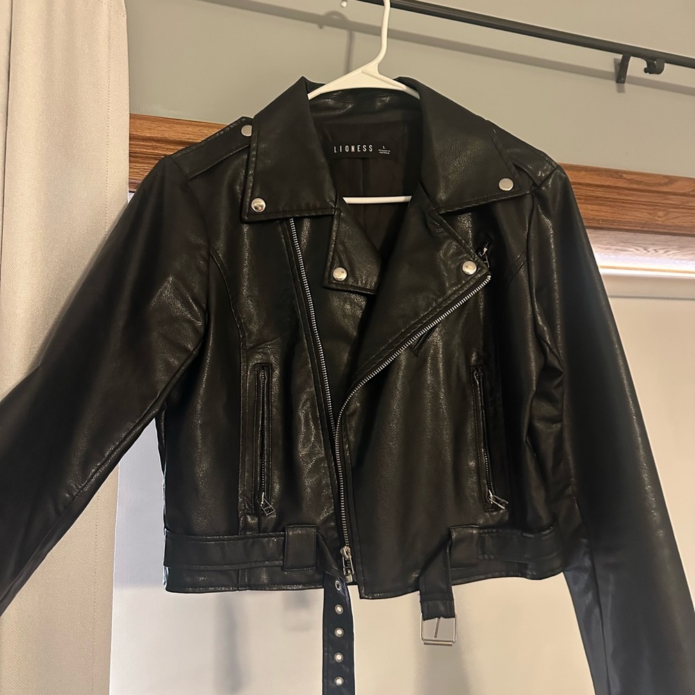 Lioness Classic Black Leather Jacket